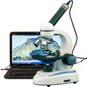 AmScope 40X-1000X LED Cordless All-Metal Framework Full-Glass Optical Lens Student Biological Compound Microscope + D...