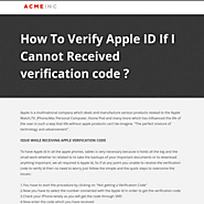 How To Verify Apple ID If I Cannot Received verification code ?