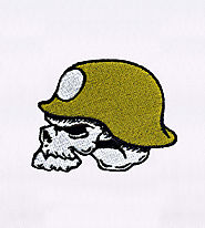 Army Hat Wearing Skull Embroidery Design | EMBMall