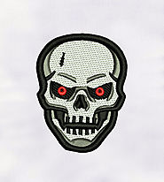 Horrified Skull Machine Embroidery Design | EMBMall