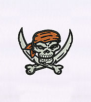 Bone Knives and Pirate Skull Cap Embroidery Design| EMBMall