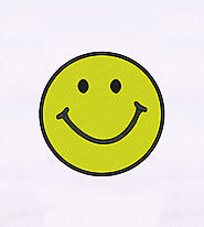Classic Yellow Smiling Emoji Embroidery Design | EMBMall