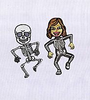 Creepy and Quirky Skeletal Couple Digital Embroidery Design | EMBMall