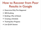 How to Recover from Poor Results in Google