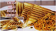 Cheesy Maggi Masala Grilled Sandwich Recipe | Kids Favourite Lunch Box Recipe | Kanak's Kitchen