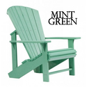 A lovely shade of green in an adirondack outdoor chair.