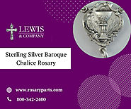 Sterling Silver Baroque Chalice Rosary - First Communion Rosary