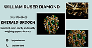 Diamond Emerald Brooch By HPS Jewelers
