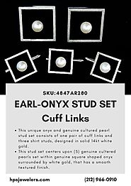 Unique Earl-Onyx Stud Set - Cuff Links