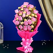 Ferrero Rocher & Roses Bouquet - OyeGifts