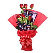 Buy / Send Chocolate Rose Bouquet Gifts online Same Day & Midnight Delivery across India @ Best Price | OyeGifts