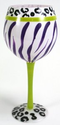 Hand Painted Animal Print Wine Glass, One of Four Different Styles, Holds 18 Oz : Amazon.com : Kitchen & Dining