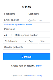 Yahoo Sign up Guide