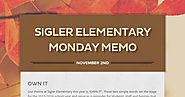 Sigler Elementary Monday Memo