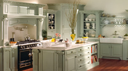 Create French style kitchen or French country kitchen designs