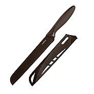 ZYLISS Bread Knife with Sheath Cover, 8.5-Inch Non-Stick Stainless Steel Blade, Black