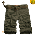 Olive Green Cargo Shorts for Men CW140063