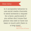 Dear Amy: The #SMEtiquette of Asking for Favors
