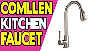 Comllen Commercial Stainless Steel Single Handle Pull Down Sprayer Kitchen Faucet