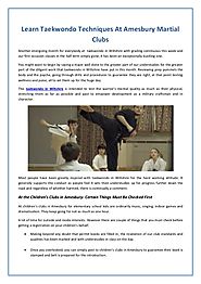 Learn Taekwondo Techniques At Amesbury Martial Clubs