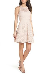 Sequin Hearts Glitter Lace Strappy Back Party Dress | Nordstrom