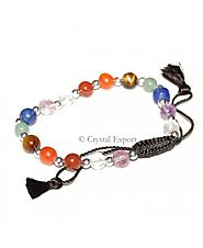 Shop for CHAKRA DRAWSTRING BRACELETS WITH SILVER BALL for best price.