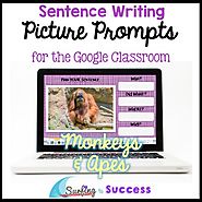 Respond to a Picture Prompt MONKEYS & APES Sentence Writing Google Classroom
