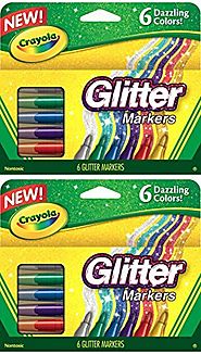 2 PACK Crayola Glitter Markers, 6 Count