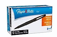 Paper Mate Flair Felt Tip Pens, Medium Point (0.7mm), Black, 12 Count