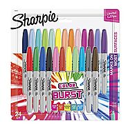 Sharpie 1949557 Color Burst Permanent Markers, Fine Point, Assorted Colors, 24-Count