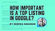 How Important is a Top Listing in Google Search Results?