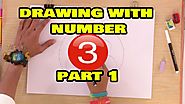 Learn How to make Monkey Face and Treasure using Number 3 | Drawing with Numbers