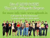 Get complete list of MDU University B.Ed Colleges in Haryana