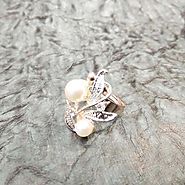 Gold Plated designer Ring with white pearls