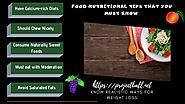 Food Nutritional tips to Know | ProjectBall