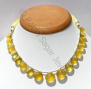 Yellow Opal Gemstone Beads - Heart Briolette