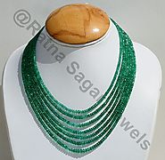 Emerald Gemstone Beads - Faceted Rondelle