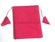 Shop Pink Velvet Gift Bag from Gemstone Export