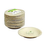 Leaftrend: Eco-friendly Disposable Palm Leaf Plates, Wedding and Party Plates, 6 Inch Round Plate - 25 Pcs