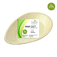 Leaftrend: Eco-friendly Disposable Palm Leaf Plates, Wedding and Party Plates, 10X6 Inch Tear Drop Plate - 25 Pcs