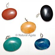 Buy Mix Gemstone Oval Pendants at Natural agate