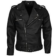Jeffrey Dean Morgan The Walking Dead Negan Jacket Biker Leather Black Motorcycle Jacket