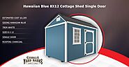 Hawaiian Blue 8X12 Cottage Shed Single Door