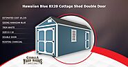 Hawaiian Blue 8X20 Cottage Shed Double Door
