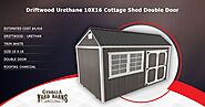 Driftwood Urethane 10X16 Cottage Shed Double Door