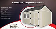 Almond 12X16 Cottage Shed Double Door