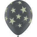 25 Glow Print Star 11"Latex Balloon