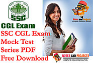 SSC CGL Mock Test Papers With Answers PDF In Hindi | Notes and Projects