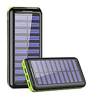 Solar Charger,KEDRON 24000mAh Portable Charger Power Bank with Dual Input Port and 3 USB Output External Battery Pack...