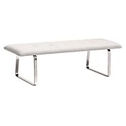 ZUO Modern Cartierville Bench White 500178 Dining,Bedroom Benches – Pankour
